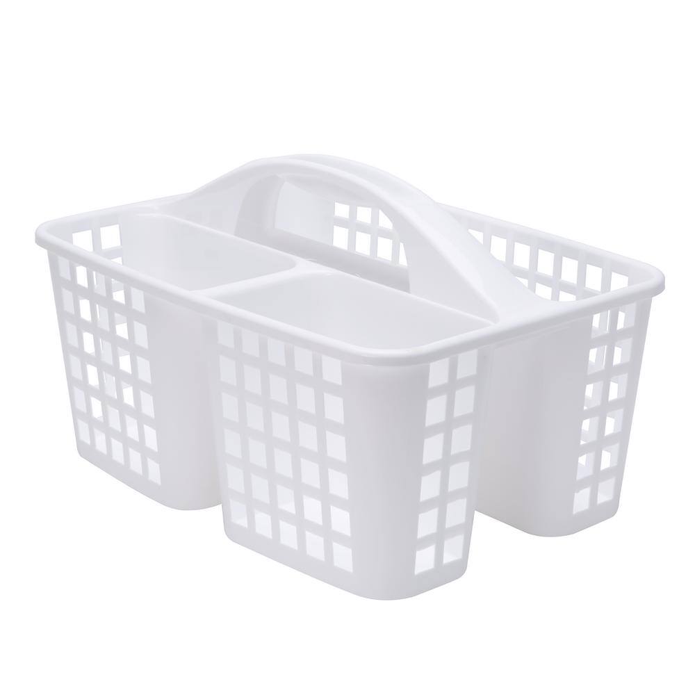 Bath Bliss Caddy Basket with Handle in White 25521