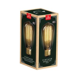 Globe Electric 60 Watt ST19 Dimmable Cage Filament Vintage Edison Incandescent Light Bulb Warm White Light 01321