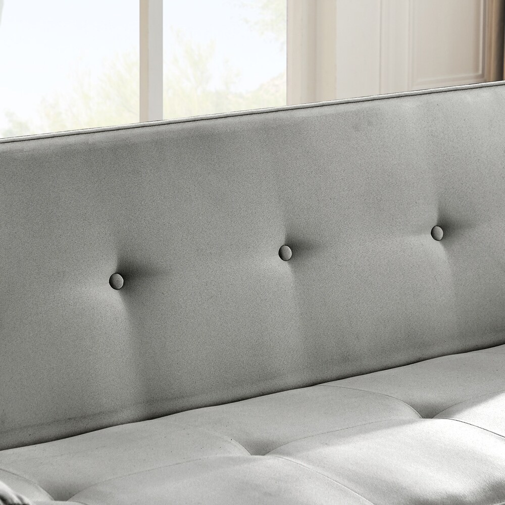 Modern Futon Sofa Bed with Solid Wood Legs