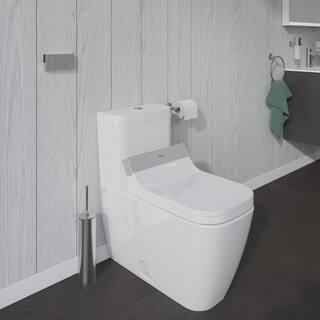 Duravit 1-Piece 0.92 GPF Dual Flush Elongated Toilet in White Seat Not Included 2121510001