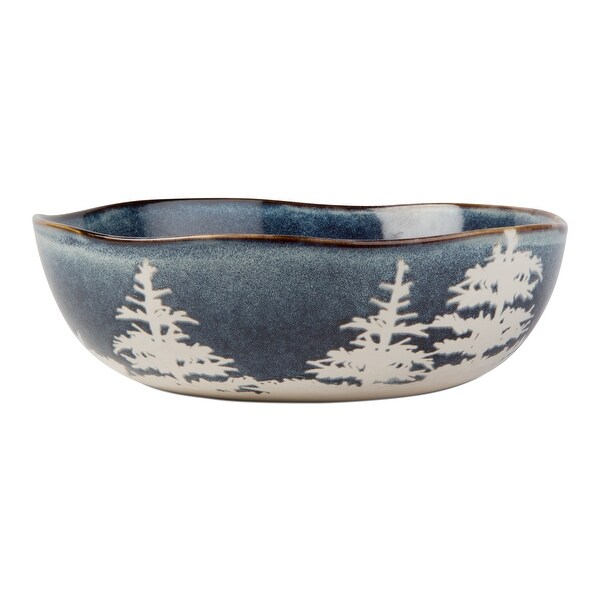 Winter Rustic Forest Themed Serving Bowl 9.6H x 9.5L x 3.5W in.