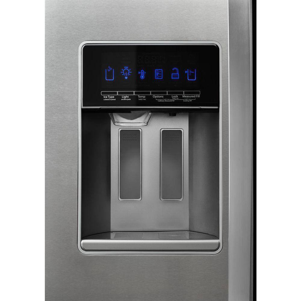 Whirlpool 20.6 cu. ft. Side By Side Refrigerator in Fingerprint Resistant Stainless Steel Counter Depth WRS571CIHZ