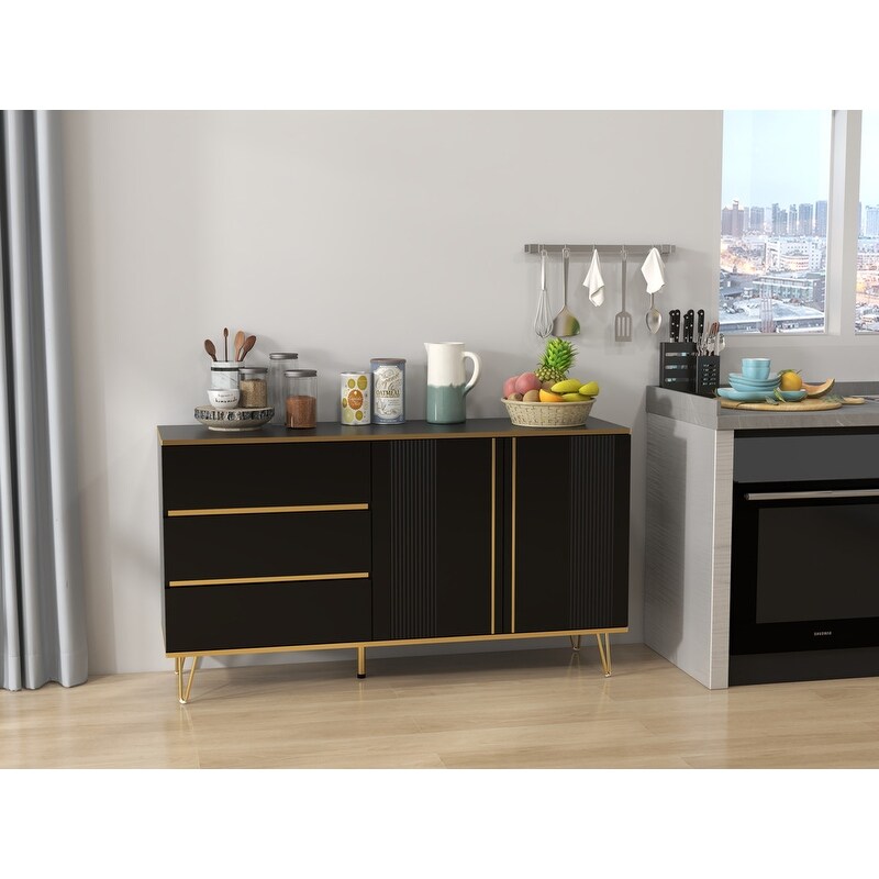 Black Side Cabinet  Sideboard for Bedroom or Hallway