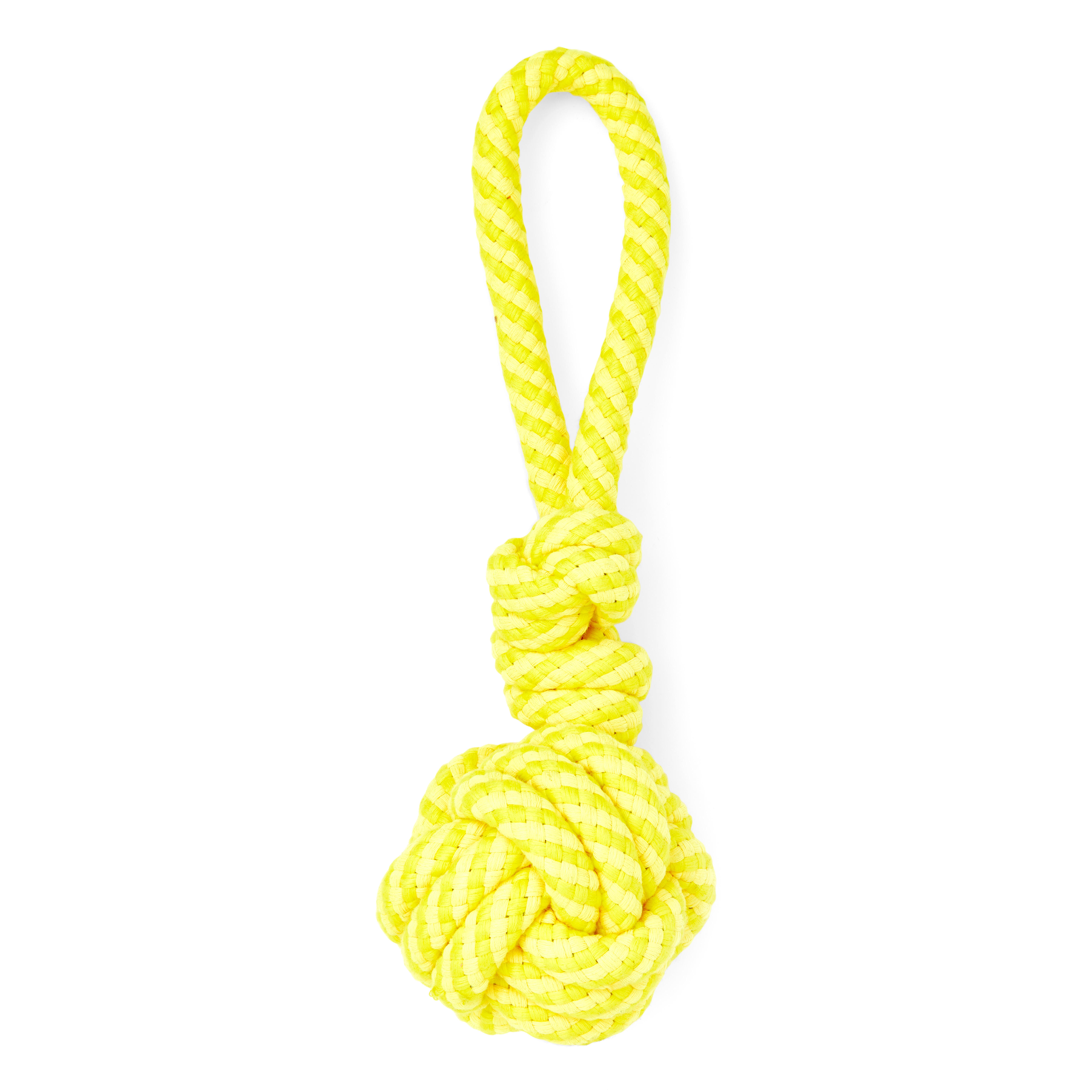 Leaps  Bounds Yellow Monkey Fist Rope Dog Toy， Medium