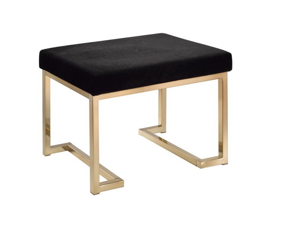 Acme Boice Ottoman in Black Fabric   Champagne 965...