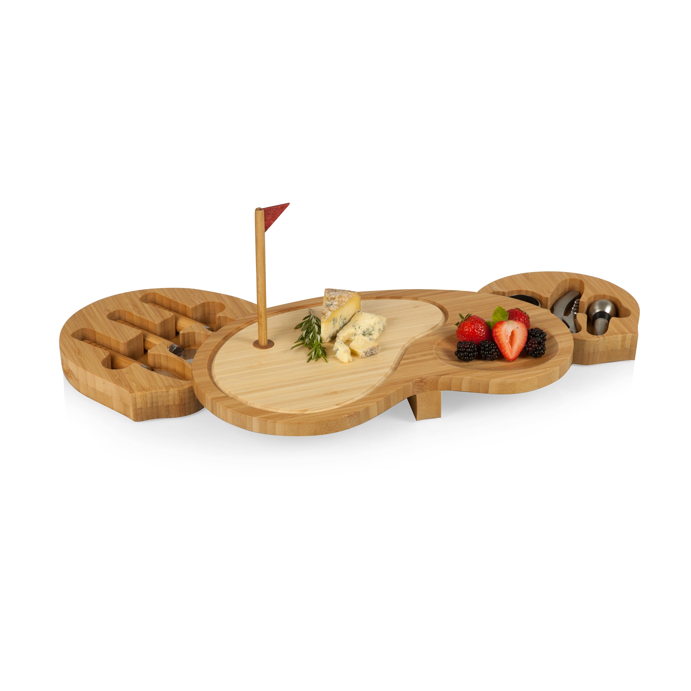 TOSCANA Sand Trap Golf Cheese Cutting Board and Tools Set