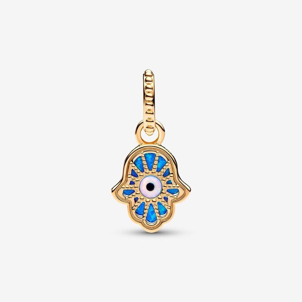 PANDORA  Opalescent Blue Hamsa Hand Dangle Charm