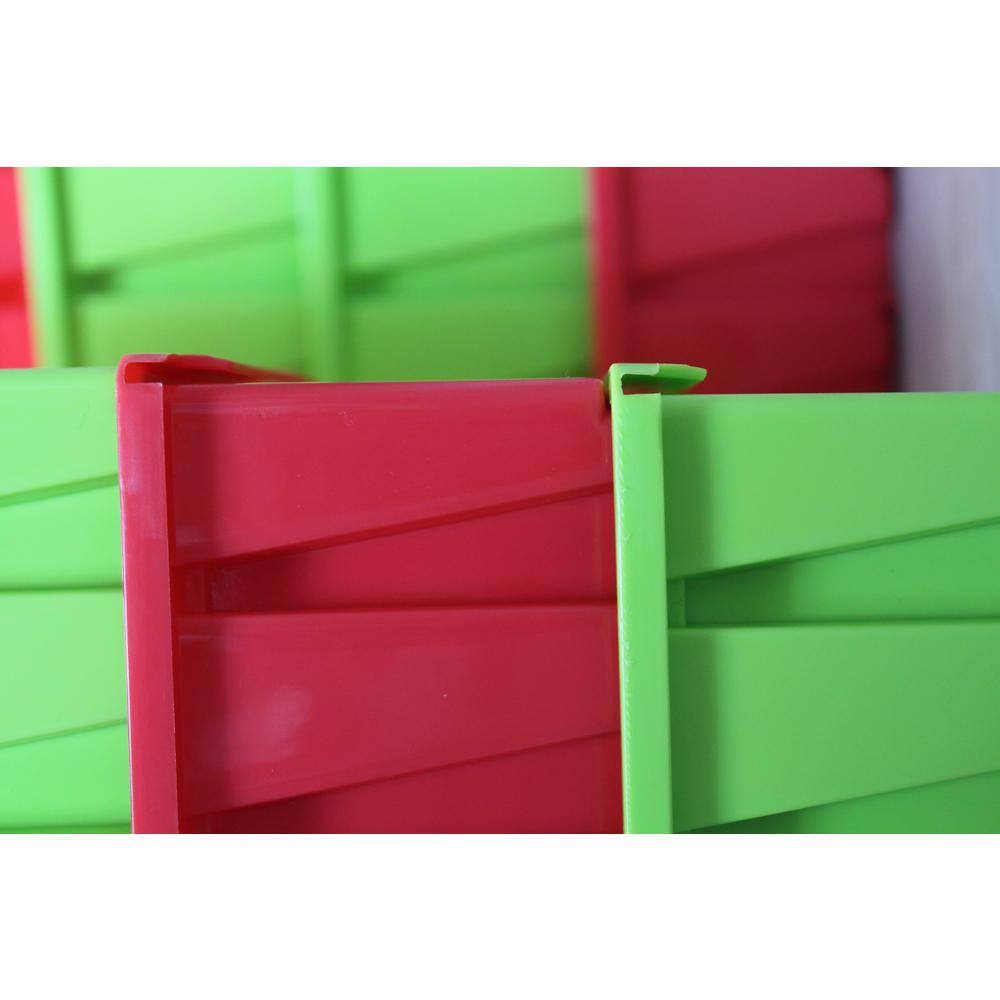 Basicwise 1.8 Qt. Plastic Storage Stacking Bins in Green (Pack of 6) QI003255G.3