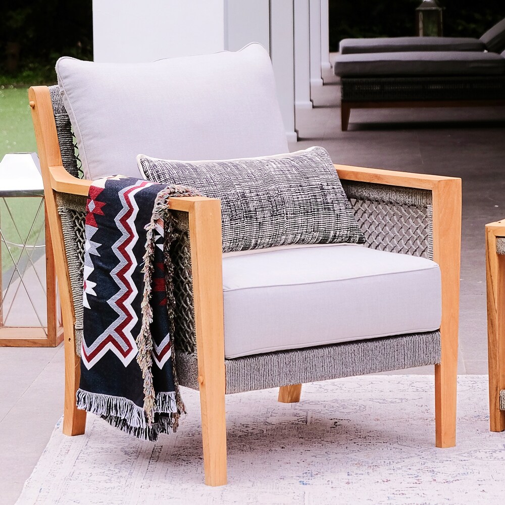 Cambridge Casual Nassau 4 Piece Teak Wood Outdoor Conversation Set