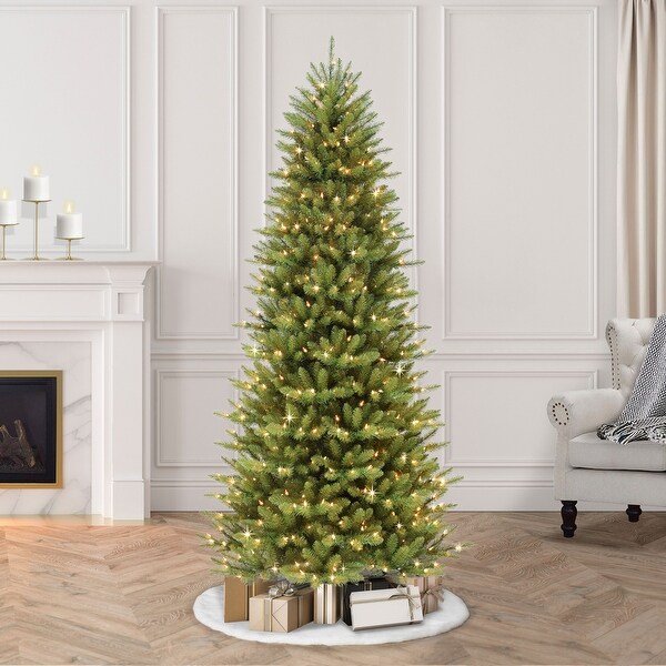 Puleo International 9 ft. Prelit Slim Fraser Fir Artificial Christmas Tree