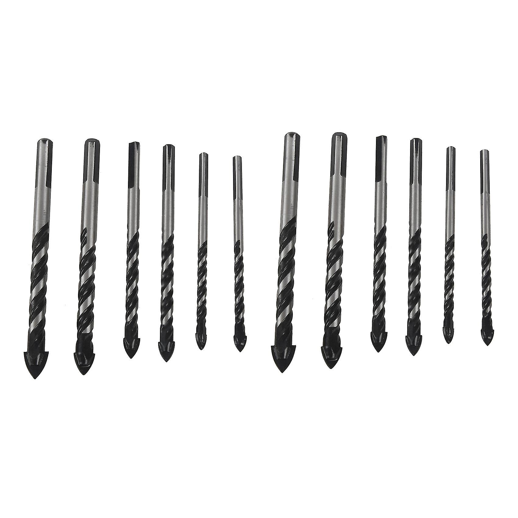 12pcs Ceramic Tile Drill Bits，masonry Drill Bits Set For Glass， Tungsten Carbide Tip With Size 6， 6