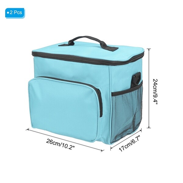 2 Pcs Lunch Box for Women/Men， Insulated Lunch Bag， 9.4x6.7x10.2 Inch