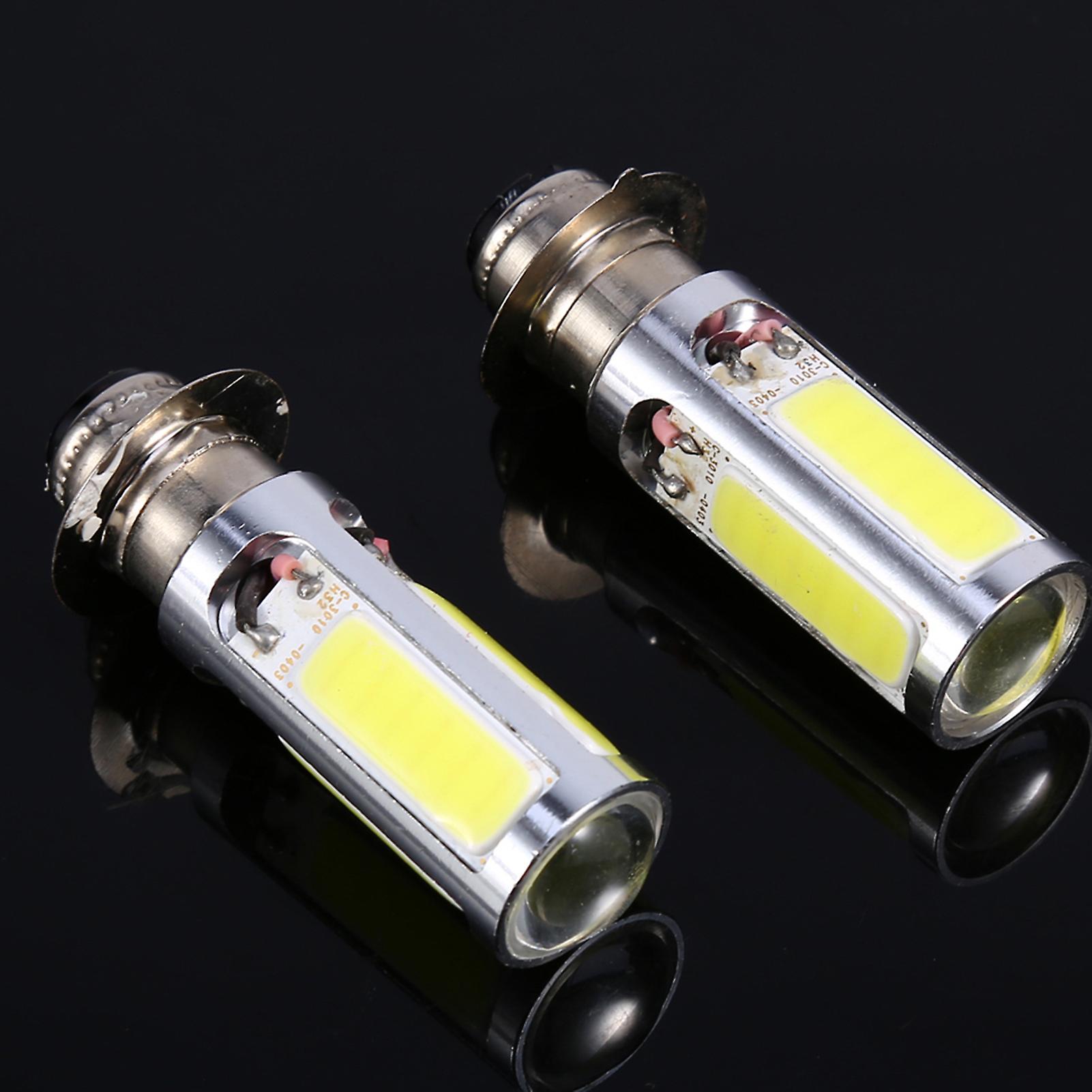 2x 6000k White H6m Cob Led Motor Bike/atv Headlight Fog Light Bulb Px15d P15d25-1