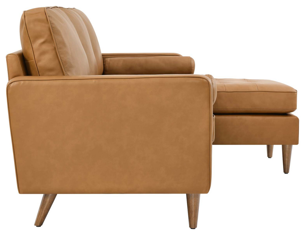 Valour 78 quotLeather Apartment Sectional Sofa   Midcentury   Sectional Sofas   by Modway  Houzz