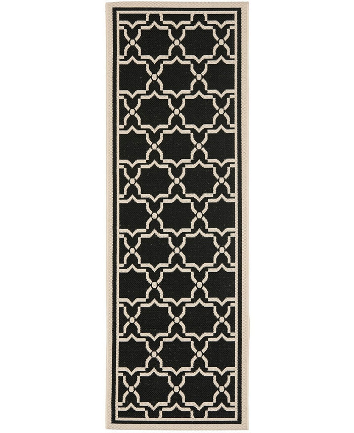 Safavieh Courtyard CY6916 Black and Beige 2'3 x 8' Runner Outdoor Area Rug