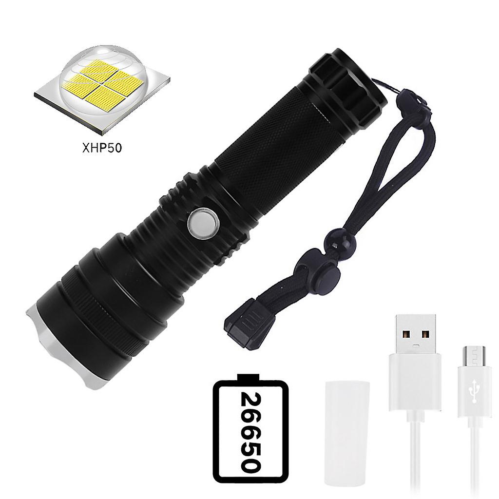 C9 Led Flashlight High Power Xhp50 2000lm Torch 3-mode Zoom Lantern Rcharggeable 26650 Waterrprrof Bicycle Light Camping