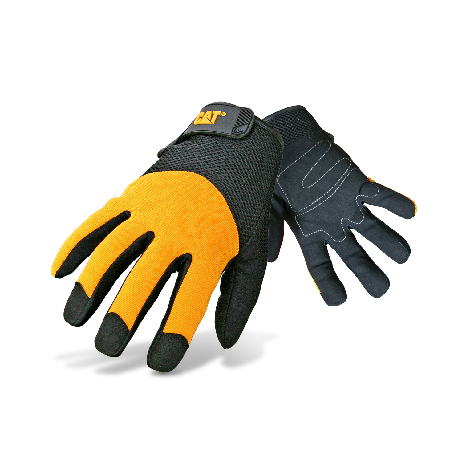 CAT Men\u0027s Indoor/Outdoor Padded Work Gloves Black/Yellow L 1 pair