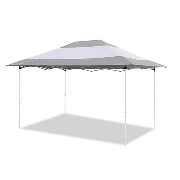 Z shade 14 X 10 Foot Prestige Instant Pop Up Shade Canopy Tent Shelter With Steel Frame amp Plastic Cement Filled 5 Pound Leg Weight Plates Set Of 4