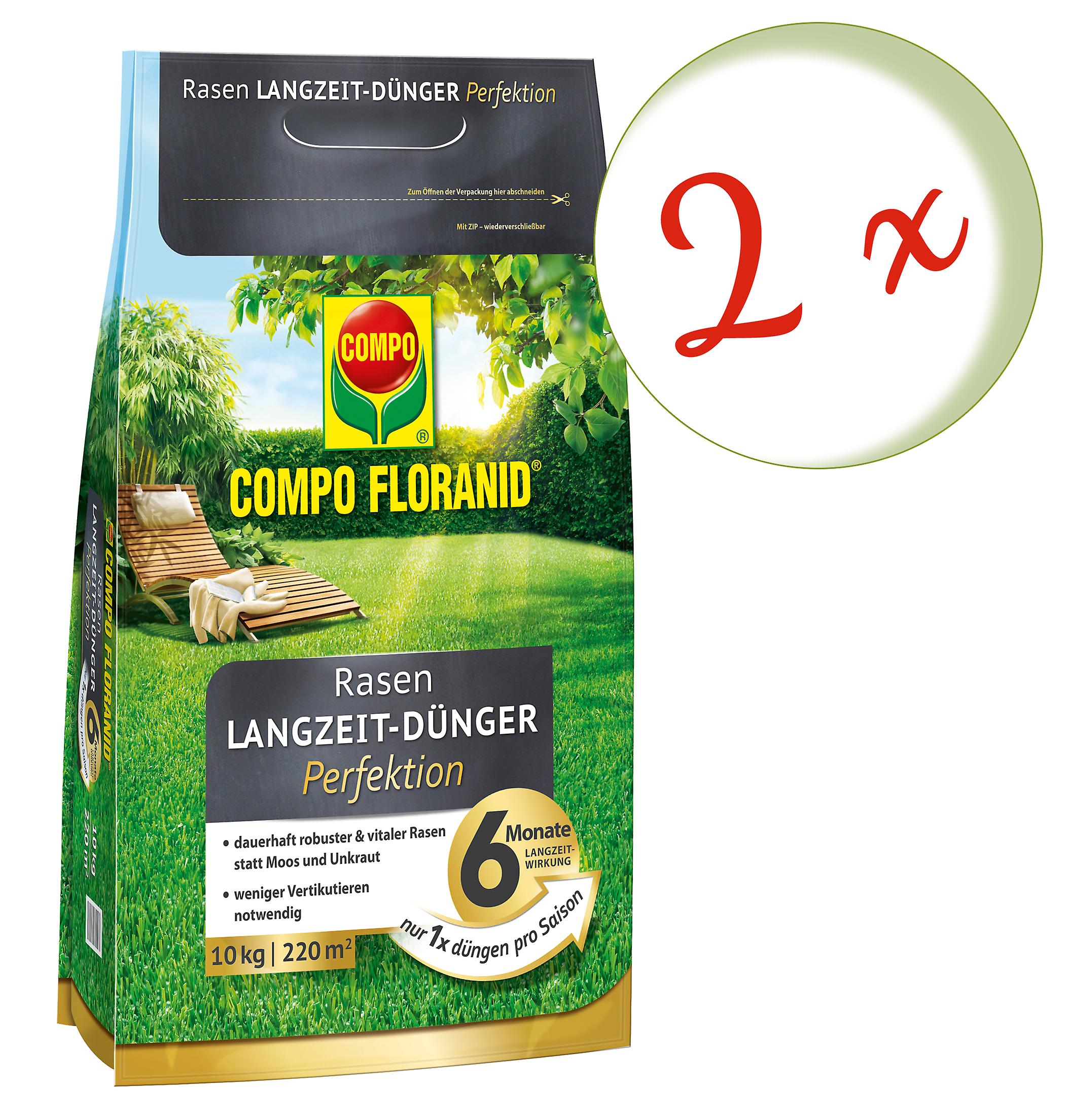 2 x COMPO Floranid?? Rasen-Langzeitd??nger Perfektion， 10 kg