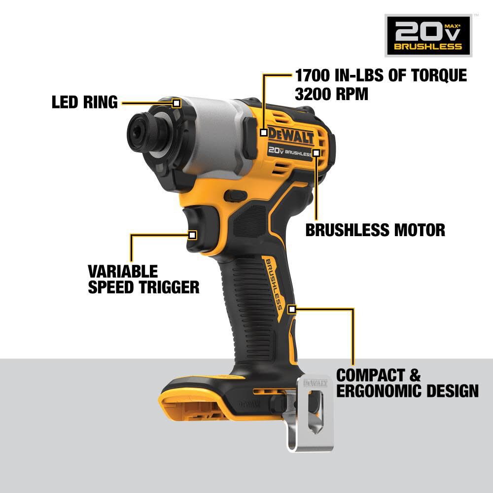 DEWALT 20V MAX Impact Driver 1/4