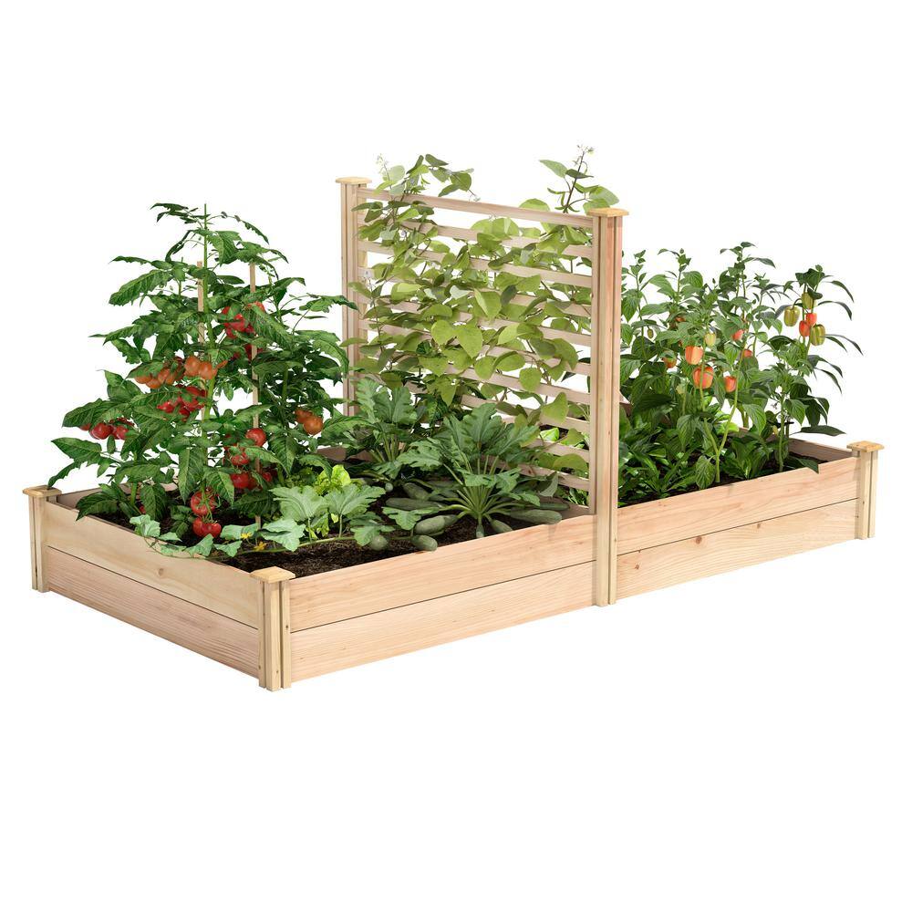 Greenes Fence 4 ft. x 8 ft. X 11 in. Premium Cedar Raised Garden Bed with Trellis RC489612PTRE