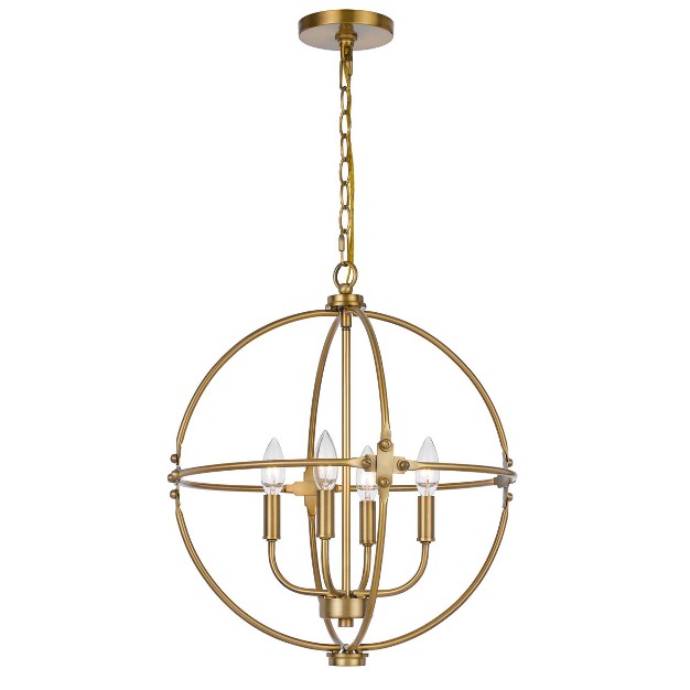 Metal Chandelier Antique Brass Cal Lighting