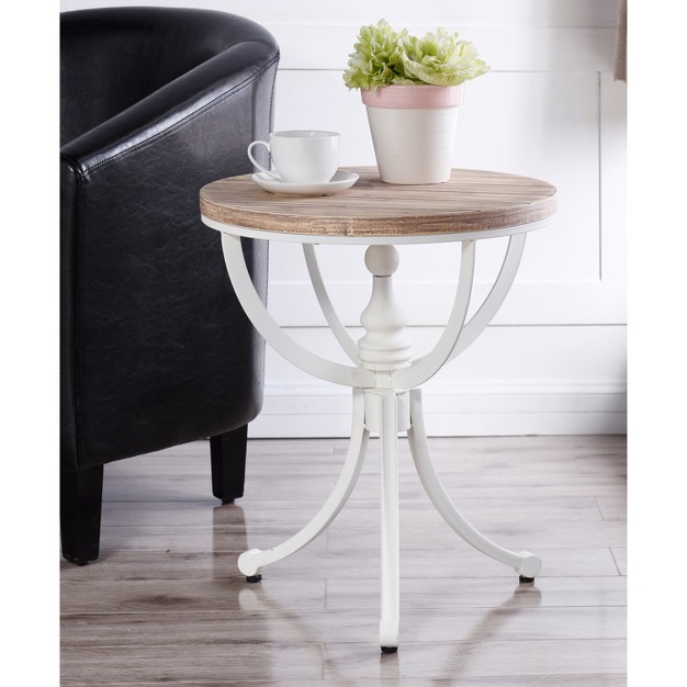 Quail Farm Metal And Wood Side Table White Stylecraft