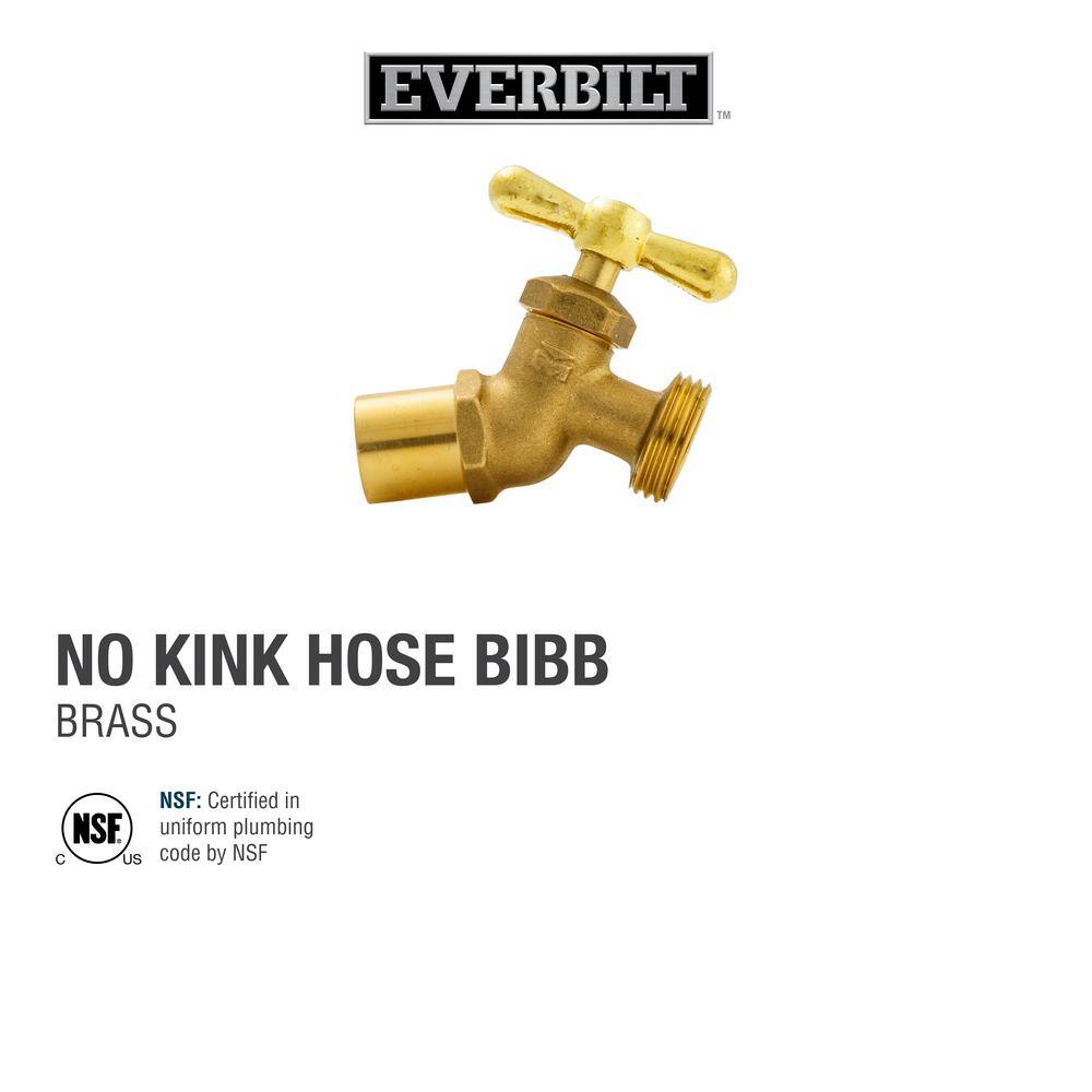 Everbilt 12 in. x 34 in. Brass Sweat or FTG Hose Bibb 102-534EB