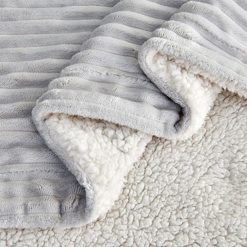 Ribbed Plush to Sherpa Reversible Blanket