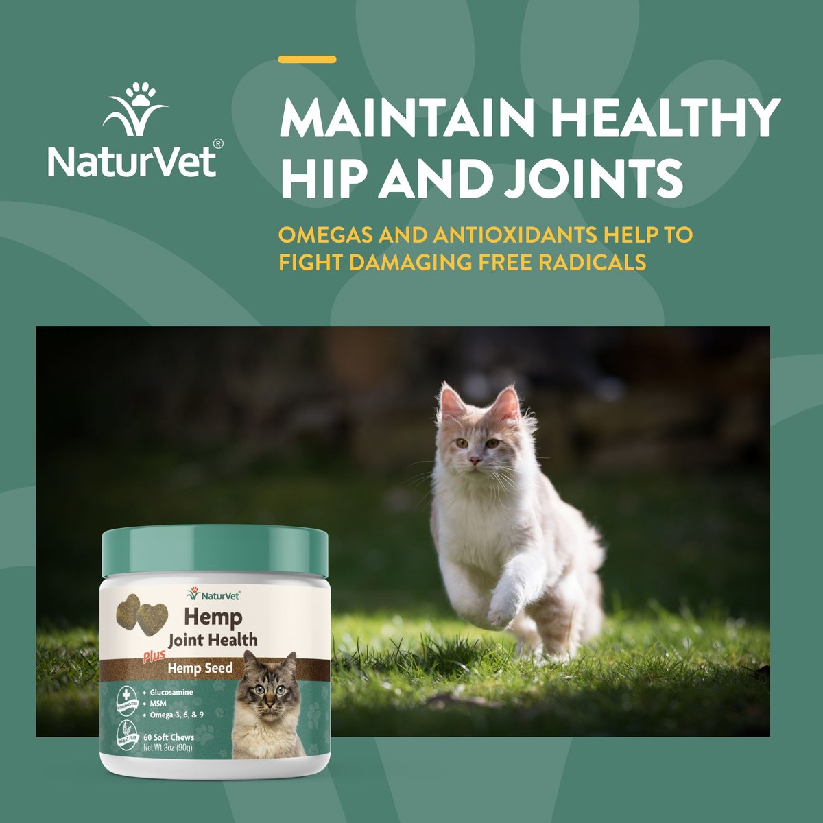 NaturVet Hemp Soft Chews Joint Supplement for Cats