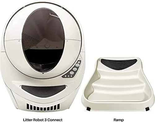 Litter-Robot 3 Connect and Ramp By - Automatic， Self-Cleaning Cat Litter Box， Wifi Enabled， Works With Any Clumping Litter