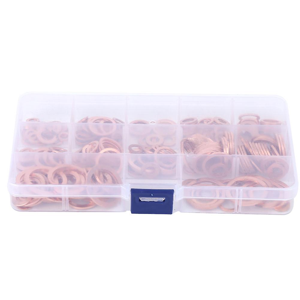 200/280 Pcs Copper Washers Engine Flat Rings Gasket Fastener Metric Sealing Washer Assortment Set [280pcs]