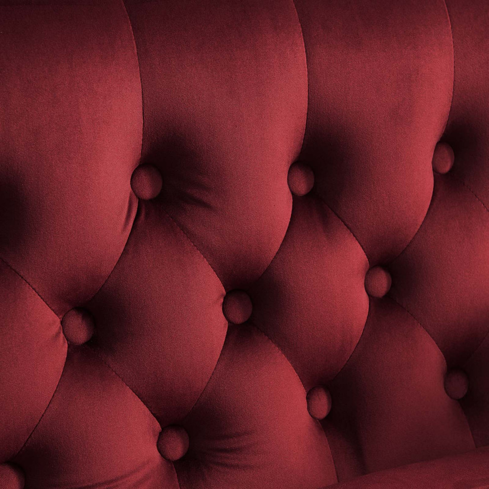 Zoey Maroon Performance Velvet Armchair   Contemporary   Armchairs And Accent Chairs   by Virgil Stanis Design  Houzz