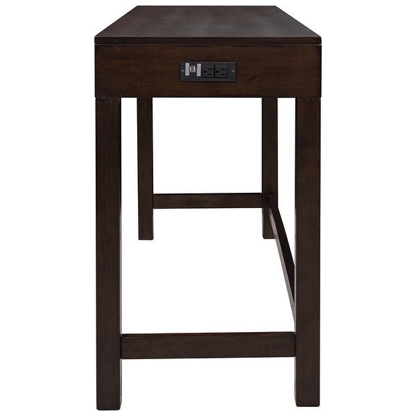 4-Piece Counter Height Table Set with Socket and Leather Padded Stools