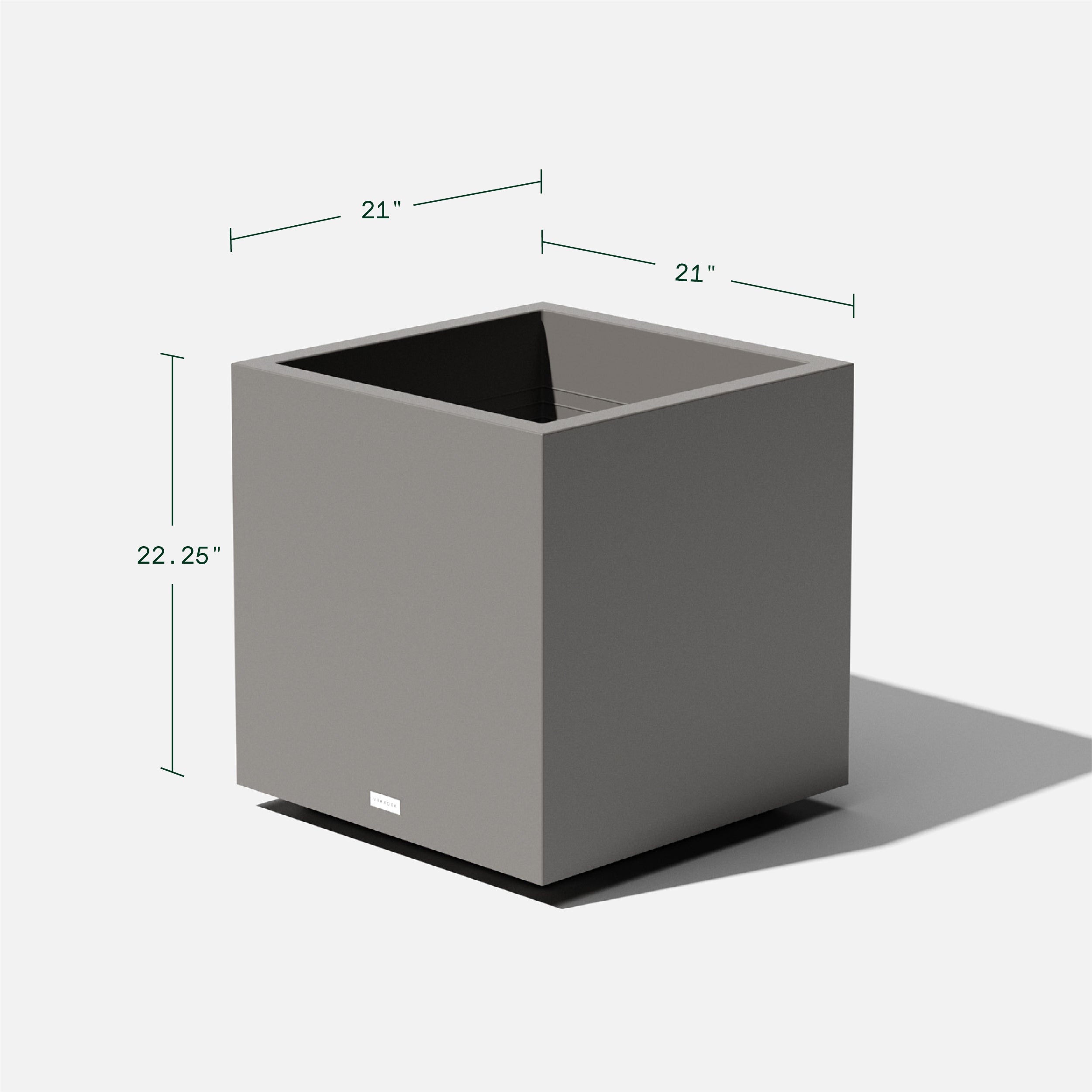 Veradek Block Series Cube Medium Planter Grey