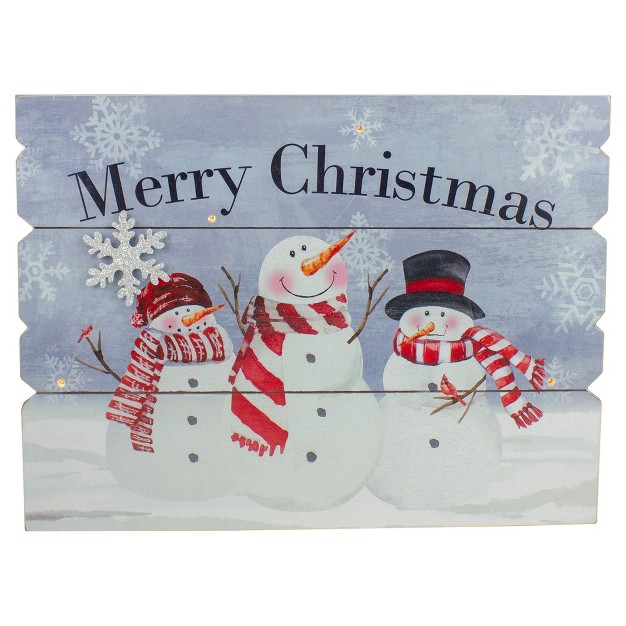 Lighted Snowmen x27 merry Christmas x27 Wall Decor