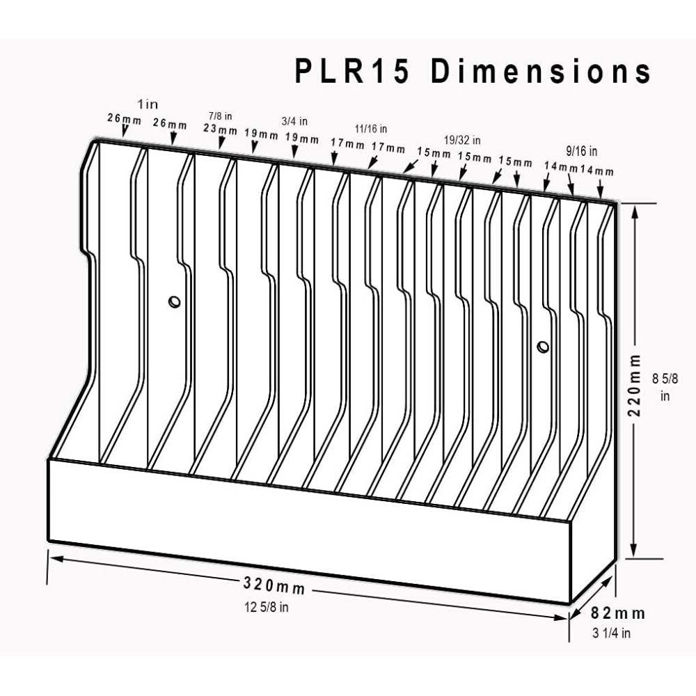 Plyworx Pliersrack Gray ABS Plastic 15 Slot