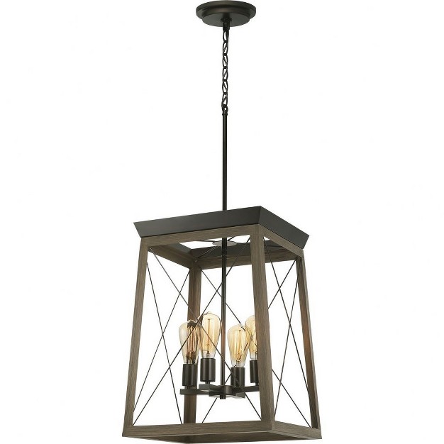 Progress Lighting Briarwood 4 light Foyer Pendant Antique Bronze Finish Vintage style Bulbs Steel Material