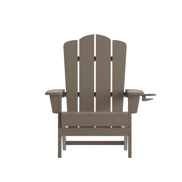 Commercial Grade AllWeather Adirondack Chair with Swiveling Cupholder