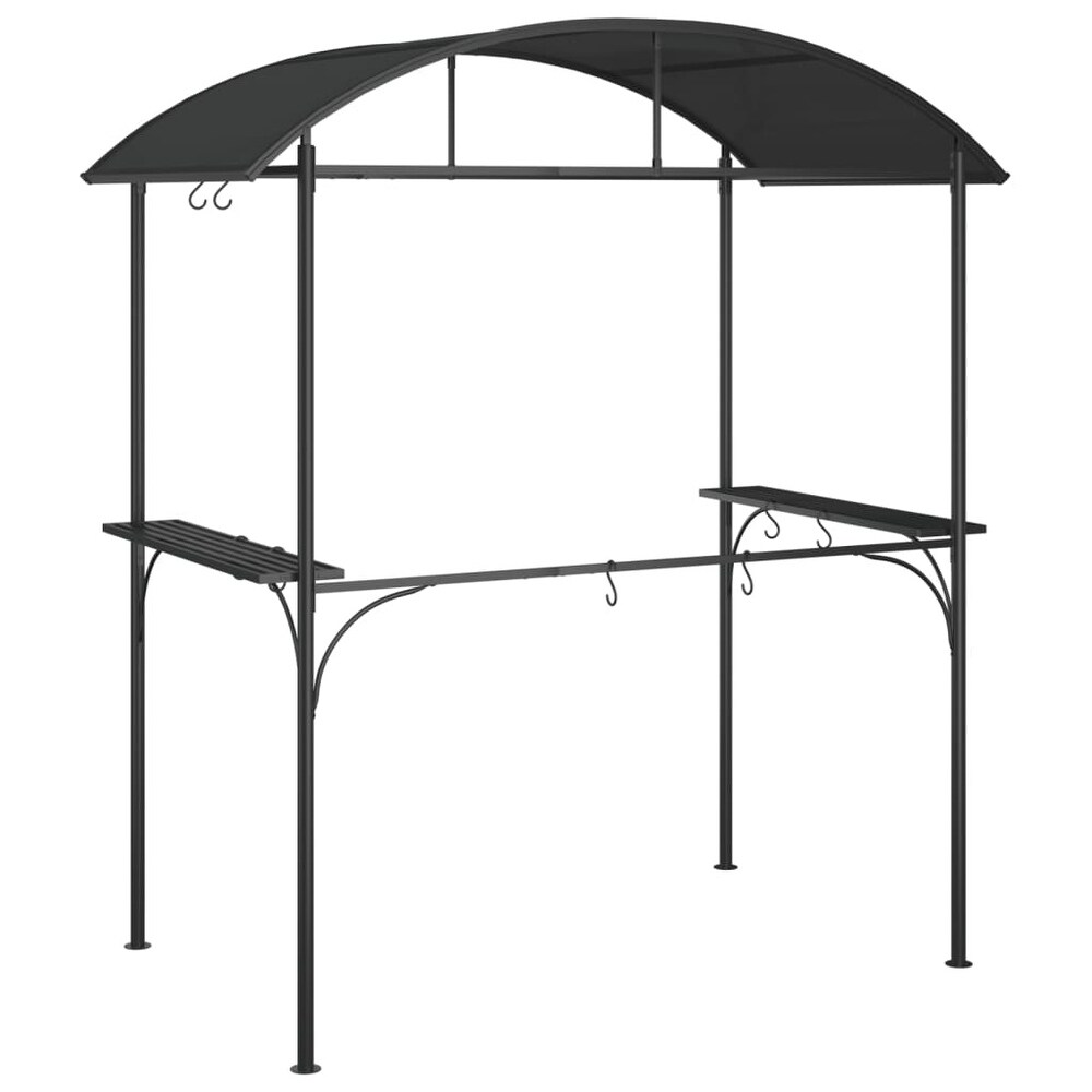 vidaXL BBQ Gazebo with Side Shelves Anthracite 86.6\