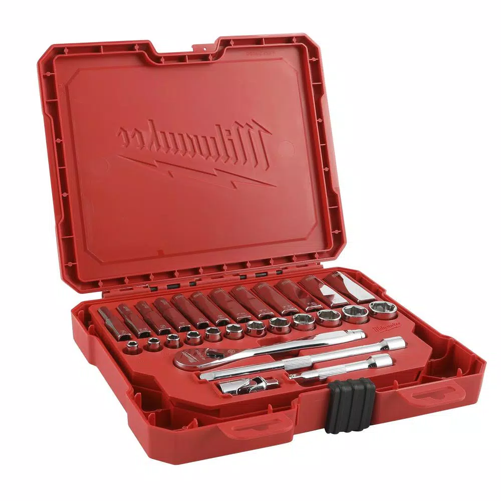 Milwaukee 1/4 in. and 3/8 in. Drive SAE Ratchet and Socket Mechanics Tool Set (54-Piece) and#8211; XDC Depot