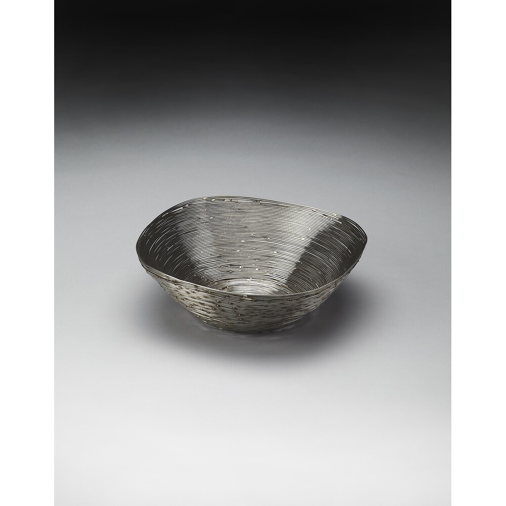 Handmade Grey Stainless Steel Decorative Bowl (India)