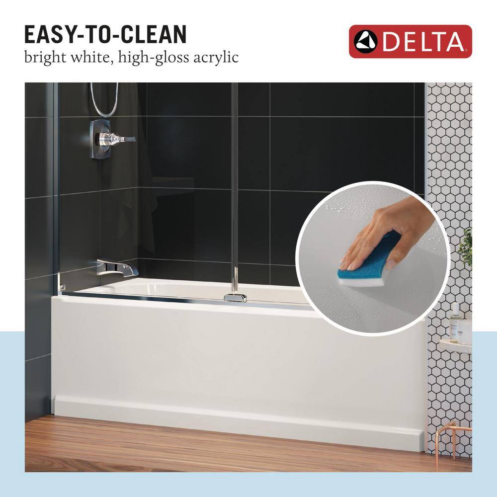 Delta Classic 400 Curve 60 in. x 30 in. Soaking Bathtub with Right Drain in High Gloss White 40114R