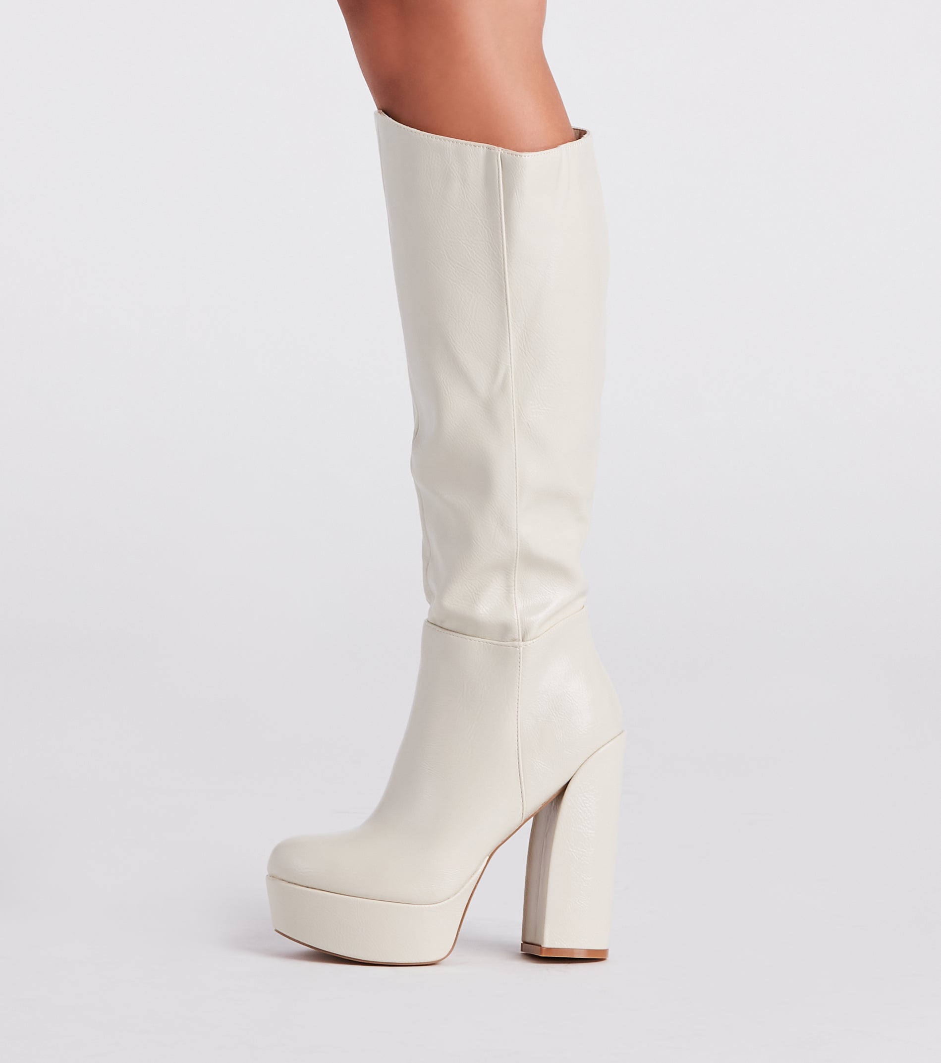 Edgy-Chic Under-The-Knee Platform Boots