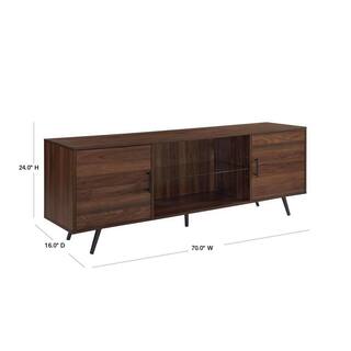 Walker Edison Furniture Company 70 in. Dark Walnut Composite TV Stand 75 in. with Doors HD70NORDW