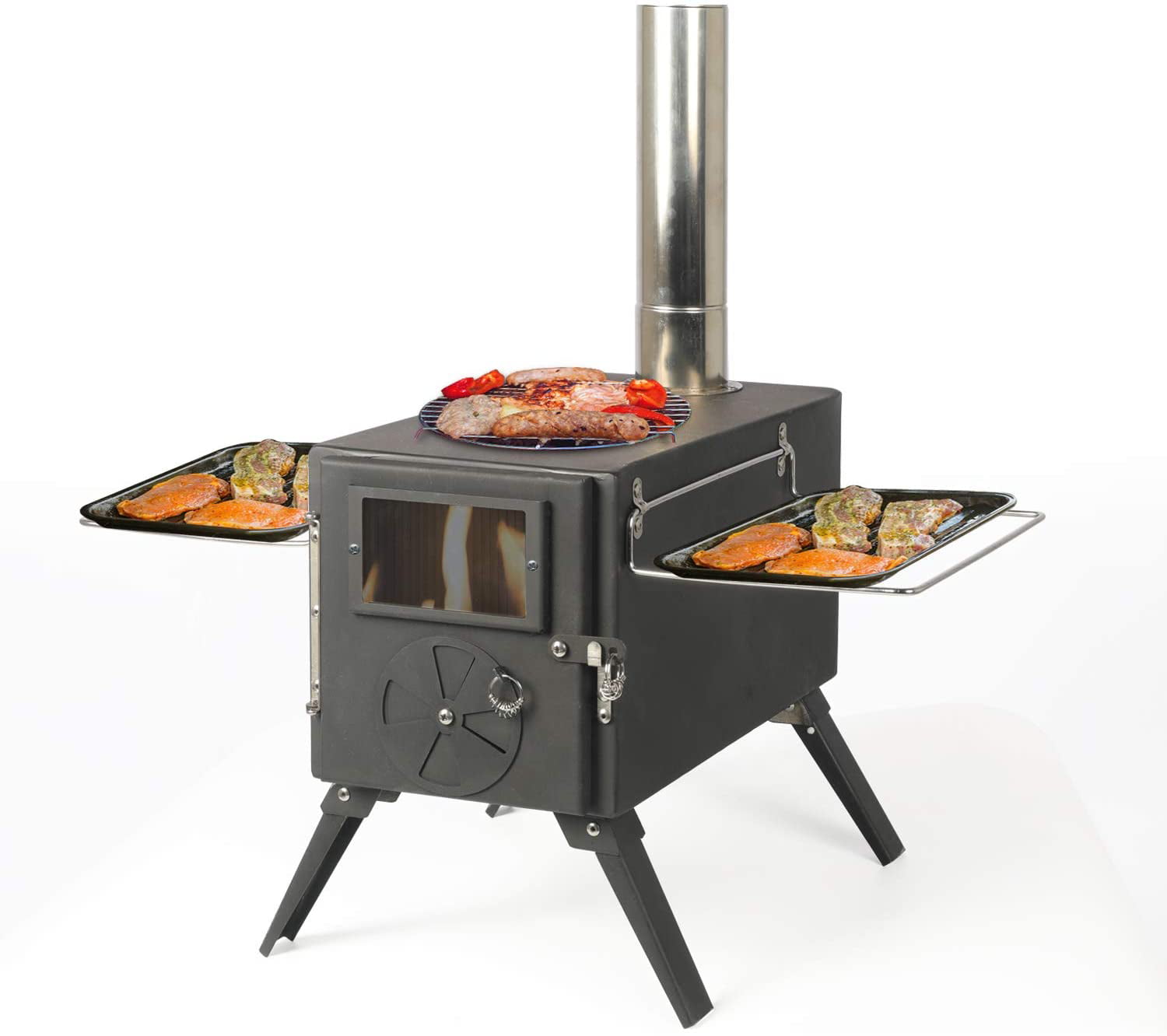 LAZZO Portable Tent Wood Stove with Pipe