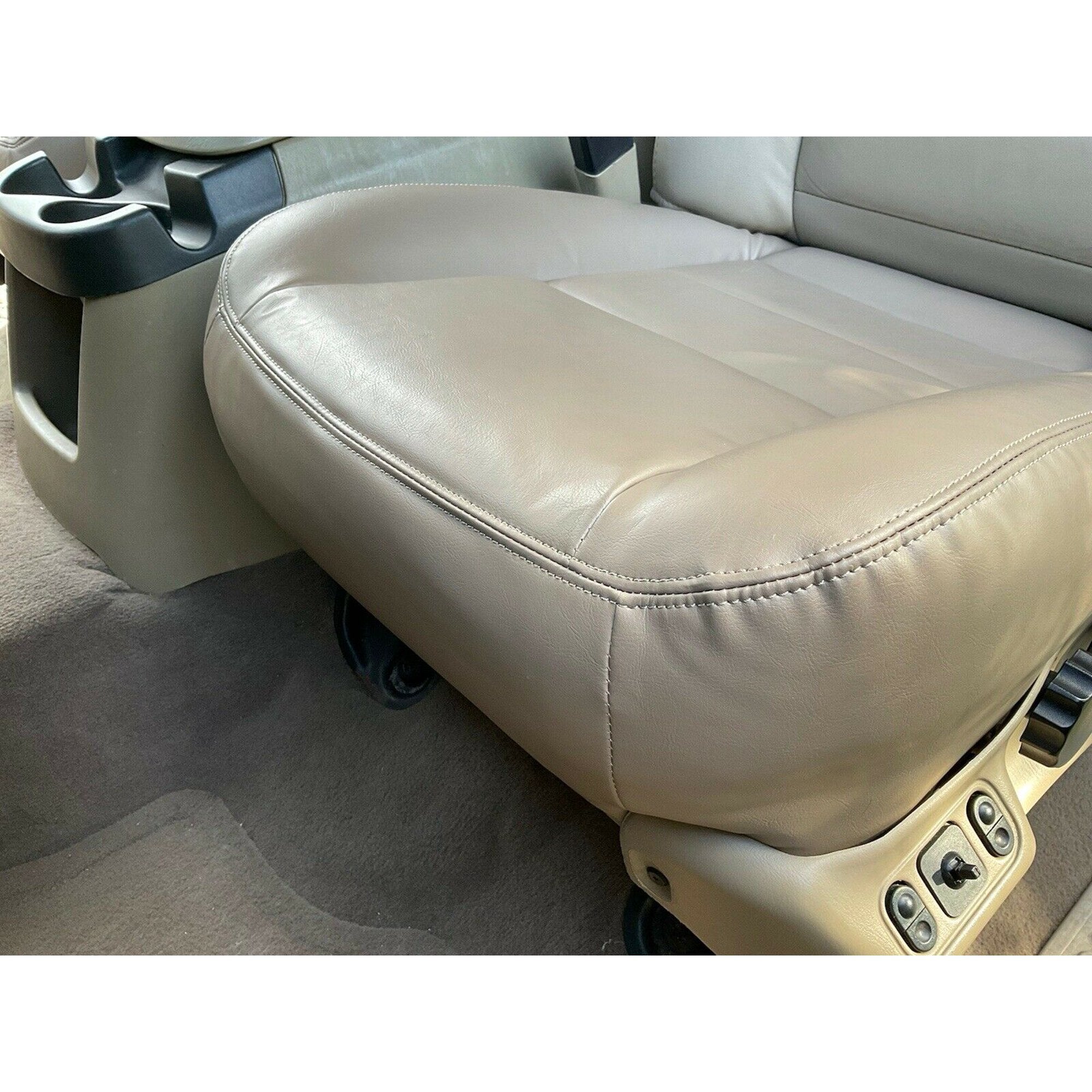 Kojem Driver Side Bottom Seat Cover Tan for 2002 2003 2004 Ford Excursion Limited 4 Door Synthetic Leather