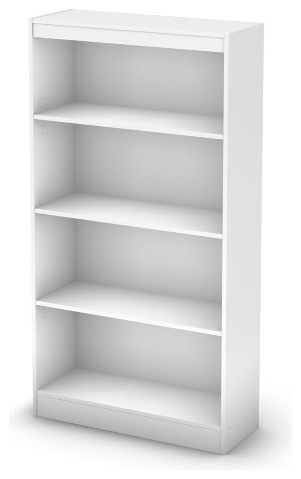 South Shore Axess 4 Shelf Bookcase  Pure White   Transitional   Bookcases   by Homesquare  Houzz