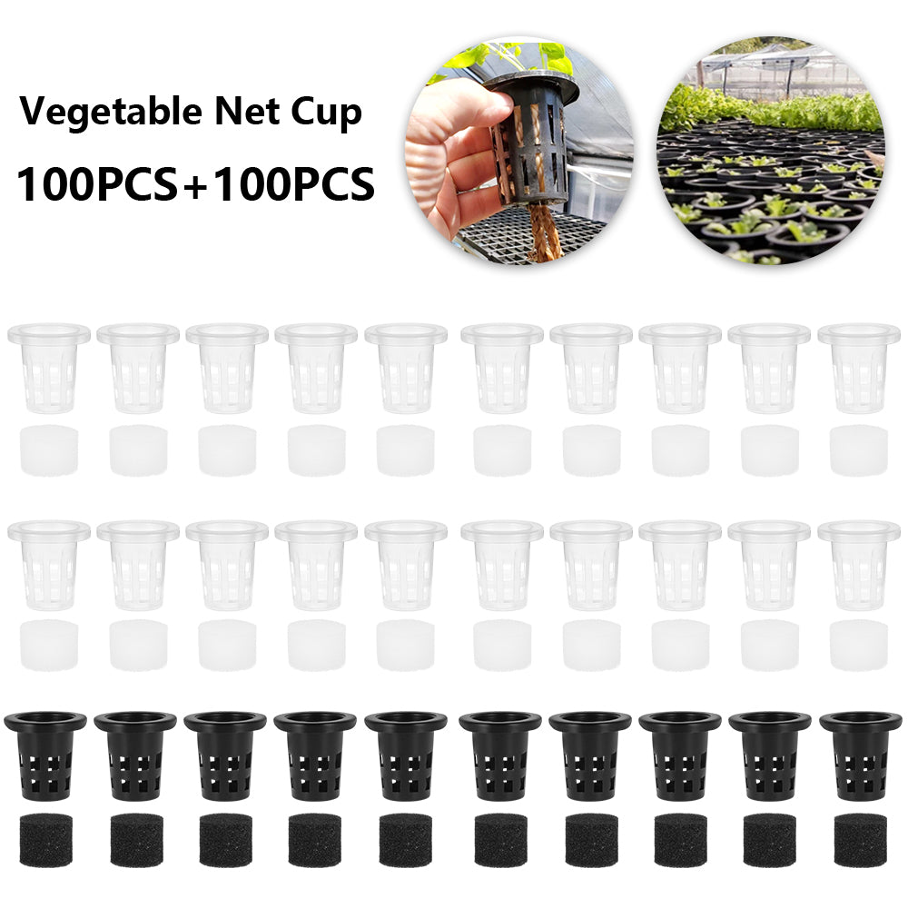 Miulineandnbsp;100Pcs Mesh Pot Net Cup Basket Hydroponic Garden-Plant Grow Vegetable Insert