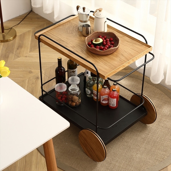 White Rubber and Carbon Steel Materials Hotel Restaurant Cart